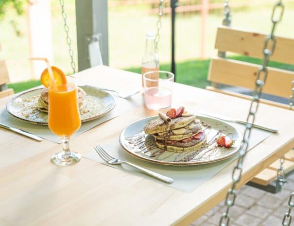 pancakes in erodios cafe at lake kerkini